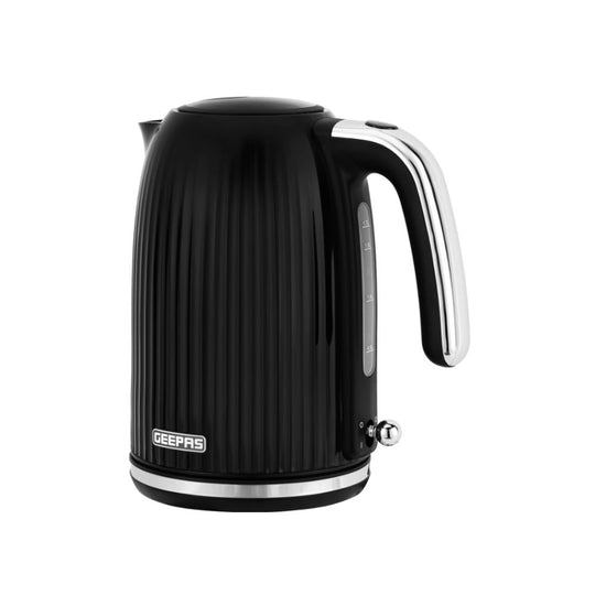 Geepas Fluted Electric Kettle GK38068 – 1.7L Cordless (3000W Black)