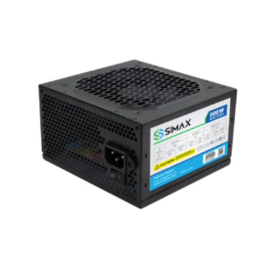 Simax 900W ATX Power Supply – 12cm Fan 75%+ Efficiency (Black)
