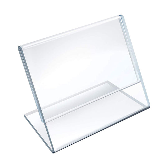 Kejea Acrylic Desk Label K261 – Curved L-Shape Card Stand (89x64mm Clear)