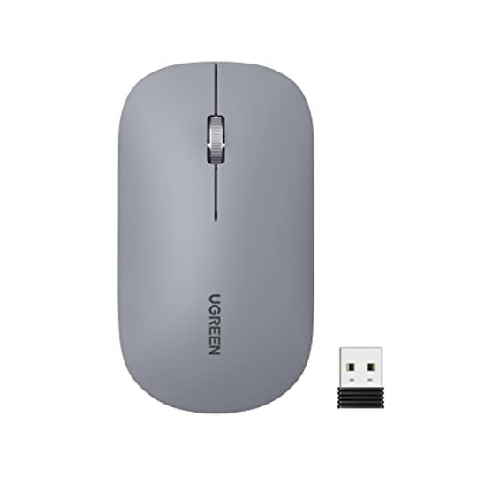 UGREEN 90373 Silent Wireless Mouse – 4000 DPI Portable (Gray)