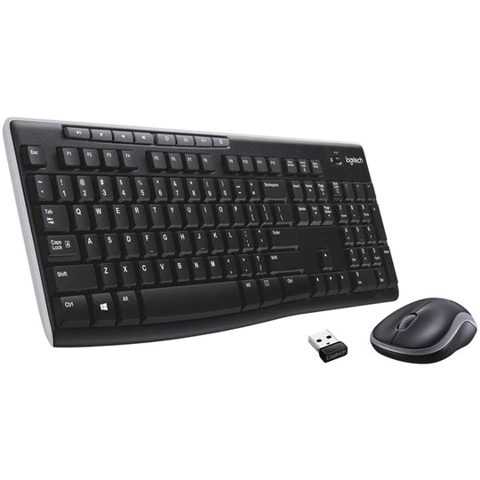 Logitech MK270 Wireless Keyboard + Mouse – 2.4G 24mo Battery (Black)