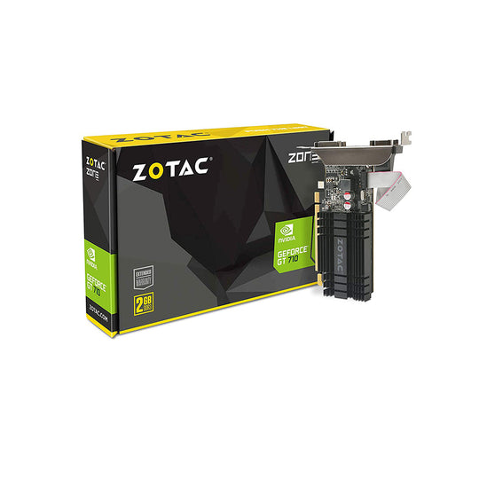 ZOTAC GeForce GT 710 2GB DDR3 Graphics Card – Triple Display Fanless HDMI 4K@30Hz (Green)