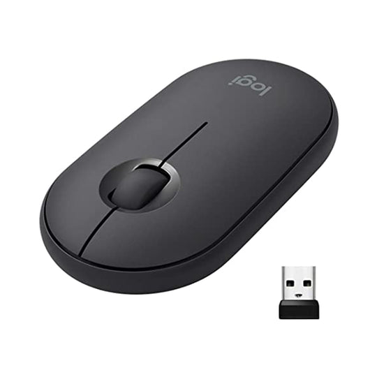Logitech Pebble M350 Slim Wireless Mouse – Silent Bluetooth 18mo (Graphite)
