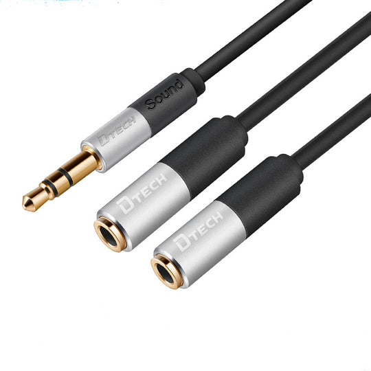 Dtech 3.5mm Male to 2 Female Stereo Splitter 1.5M T0226 – Y-Cable