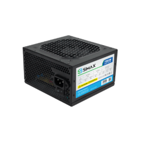 Simax 750W ATX Power Supply – 12cm Fan 75% Efficiency (Black)