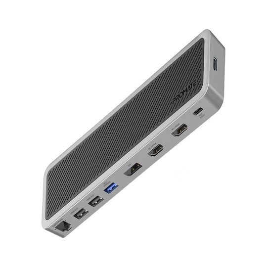 Promate ApexHub-MST Triple Display USB-C Dock – 2x4K@60Hz 100W PD (Silver)