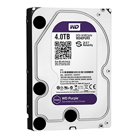 WD Purple 4TB Surveillance HDD – 5400RPM AllFrame 64-Cam 180TB/yr (Purple)