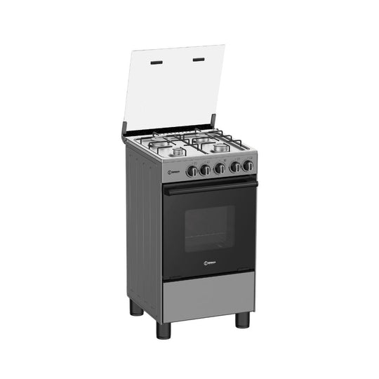Sigma 4-Burner Gas Cooker SIG-5055G – 50x50cm with Oven & Grill (Silver)
