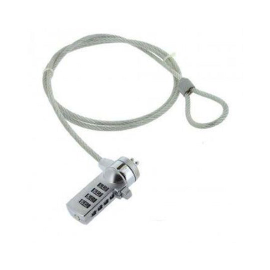 F&K Laptop Combination Lock – 4-Digit Password 1.6M Cable (Silver)