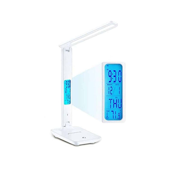 Yesido DS20 LED Desk Lamp with 10W Wireless Charger – LCD Clock (White)