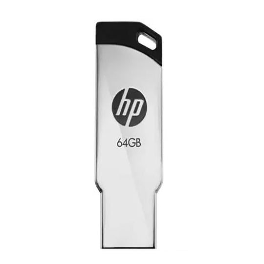 HP v236w USB 2.0 Pen Drive 64GB – Keychain Mini (Silver)