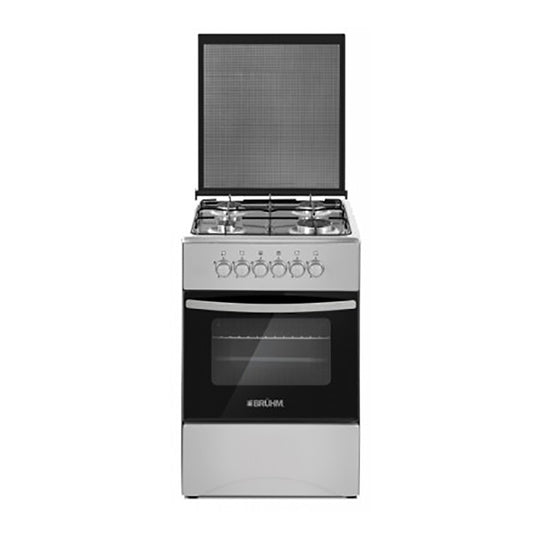 Bruhm 4-Burner Gas Cooker with Oven & Grill BGC-5540 – 50x55cm (Black)