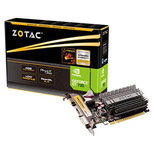 ZOTAC GeForce GT 730 4GB DDR3 Graphics Card – Triple Display Fanless (Green)