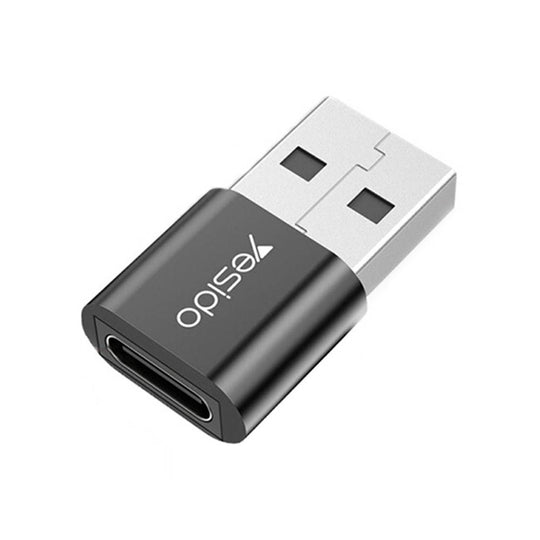 Yesido GS09 Type-C to USB-A Adapter – 2-in-1 Charge & Data (Silver)