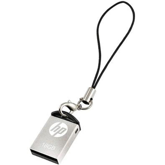 HP v222w USB Flash Drive 16GB – Capless Metal Mini (Silver)