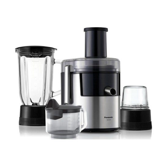 Panasonic 3-in-1 Juicer Blender Grinder MJ-DJ31 – 800W with Attachments (Silver/Black)