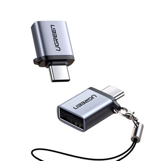 UGREEN USB-C to USB-A 3.0 OTG Adapter with Lanyard 50283 – 5Gbps (Black)