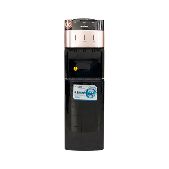 Bruhm 3-Tap Water Dispenser BDS-1196 – Compressor with 16L Fridge (Black/Gold)