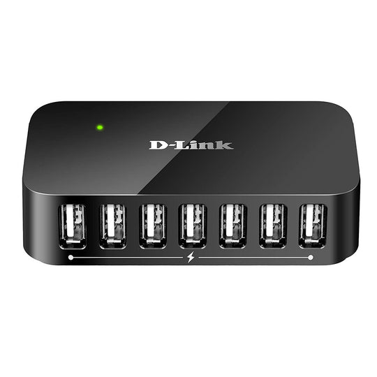 D-Link DUB-H7 7-Port USB 2.0 Hub – Fast Charge AC Powered (Black)