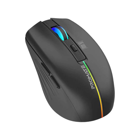 Promate Kitt Rechargeable Wireless Mouse – 1600 DPI RGB (Black)