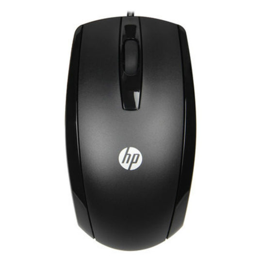 HP X500 Wired Optical USB Mouse – Ambidextrous Ergonomic (Black)