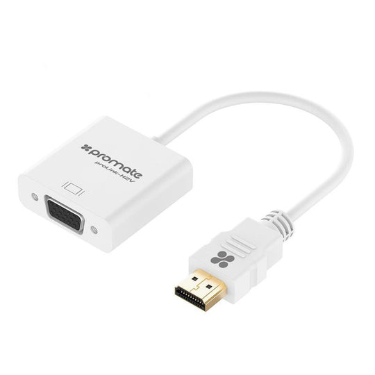 Promate ProLink-H2V HDMI to VGA Adapter – 1080p Gold (White)
