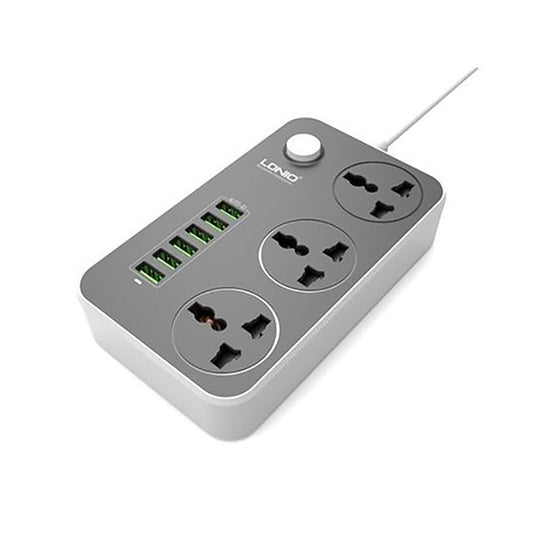 LDNIO SC3604 Power Extension Board – 3 Sockets, 6 USB Ports, 2m Cable