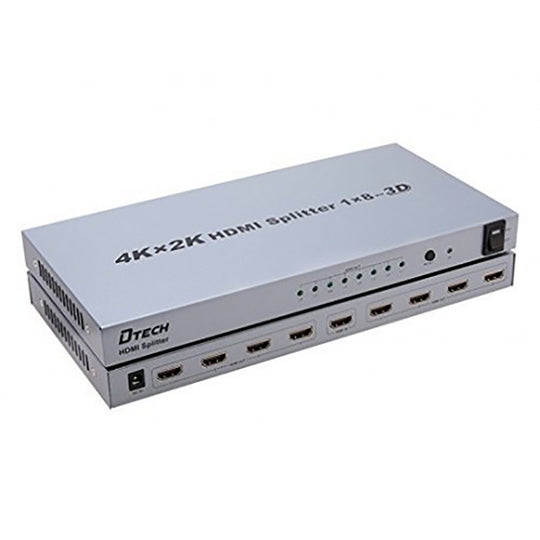 Dtech HDMI Splitter 8-Port – 4K Full HD Video Distributor with Audio Support