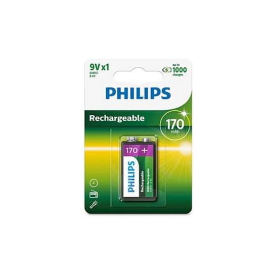 Philips 9V 170mAh Rechargeable NiMH Battery