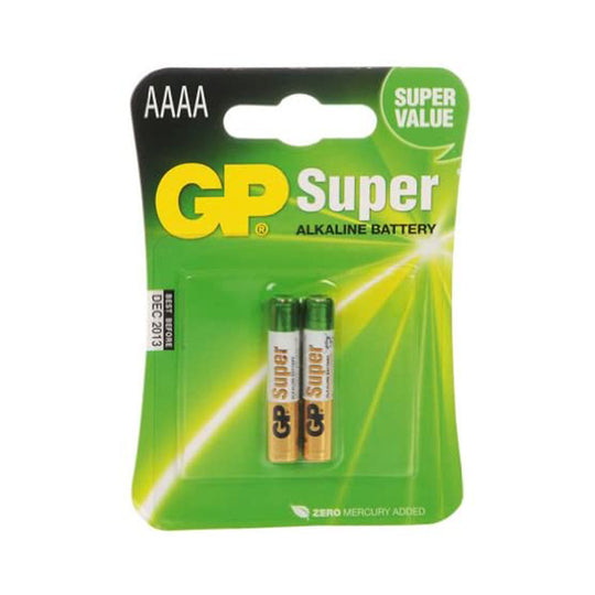 GP Super Alkaline AAAA Batteries – Pack of 2 Long-Lasting Cylindrical Cells