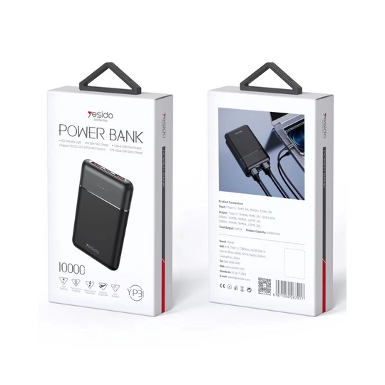 YESIDO YP31 20W PD Fast Charge 10 000 mAh Power Bank