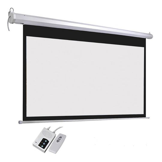 1.5M Electric Projector Screen with Remote Control – High Contrast Matte White Surface