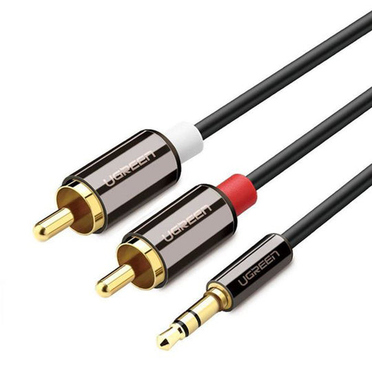 UGREEN 3.5mm Male to 2 RCA Male Cable 1M 10749 – Stereo Y (Black)
