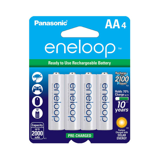Panasonic Eneloop AA Rechargeable Batteries 2000mAh – 4-Pack Long-Life NiMH Cells