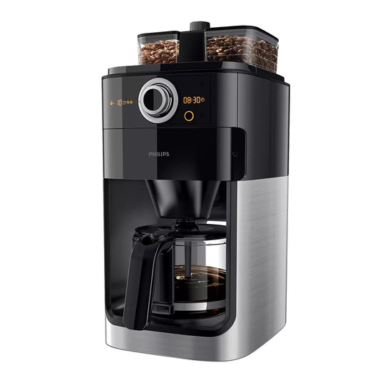 Philips Grind & Brew Coffee Maker HD7762 – 1.2L Jug with Duo-Bean (1000W Black/Metal)