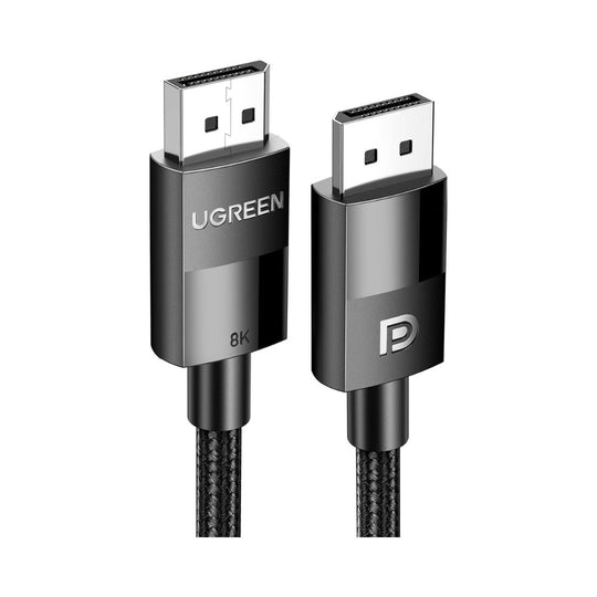 Ugreen 80393 DP 1.4 Male to Male Plastic Case Braided Cable 3m