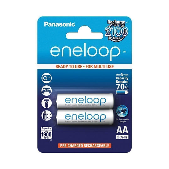 Panasonic Eneloop AA Rechargeable Batteries 2000mAh Ni-MH Low Self Discharge (2-Pack)