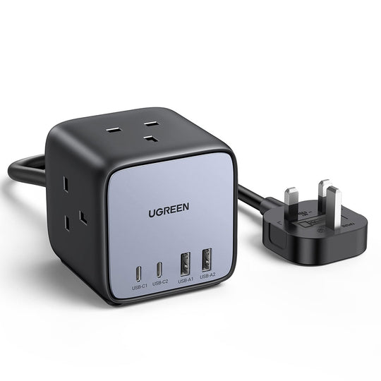 UGREEN 90906 DigiNest Cube 65W GaN Charger – 7-in-1 Master Switch (Silver Gray)