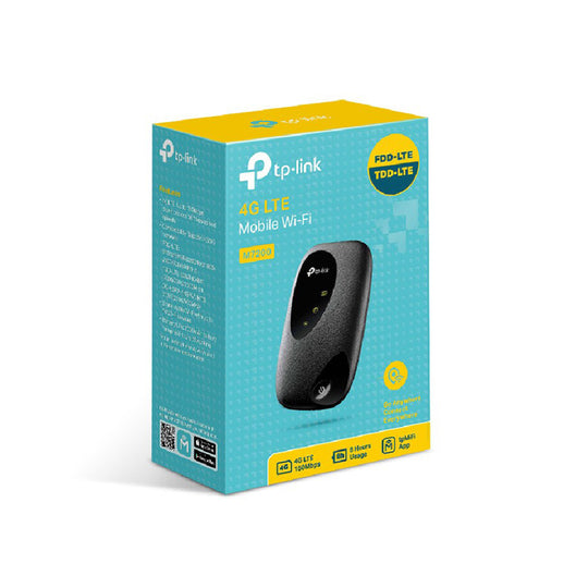 TP-Link M7200 4G LTE Mobile WiFi – 150Mbps 8hr 10 Devices (Black)