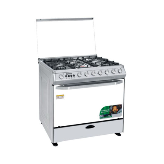 Sigma 5-Burner Gas Cooker SIG-C9060SS – 90x60cm with Electric (Grey)