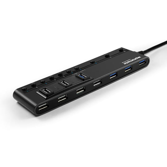Promate USB Master Hub 10-Ports – 4x USB 3.0 + 6x USB 2.0 Powered (Black)