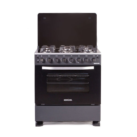 Bruhm 6-Burner Gas Cooker BGC-8650IG – 90x60cm with Rotisserie (Inox)
