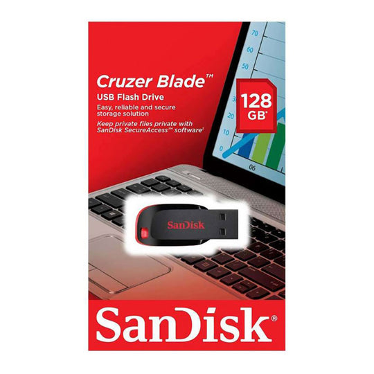 SanDisk Cruzer Blade USB 2.0 Flash Drive 128GB – SecureAccess (Black)