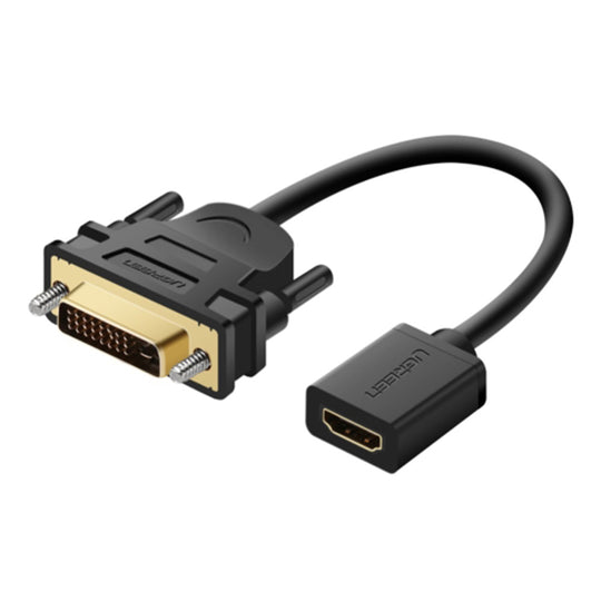 UGREEN DVI-D (24+1) Male to HDMI Female Adapter 22CM 20118 – Bi-Directional 1080p (Black)