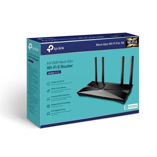 TP-Link Archer AX10 AX1500 WiFi 6 Router – 1.5Gbps OFDMA (Black)