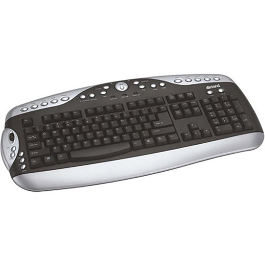 Inland U-Touch Office 70129 104-Key USB Multimedia Keyboard – Ergonomic Black/Silver