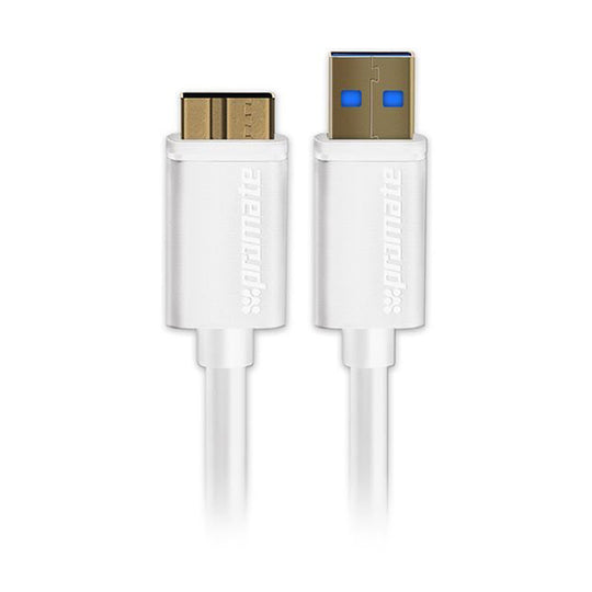 Promate LinkMate-U4L USB 3.0 A to Micro-B Cable 1.5M – FlexShield Copper (White)