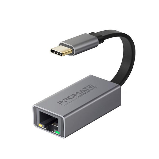 Promate GigaLink-C USB-C to Gigabit Ethernet Adapter – 1Gbps (Black)