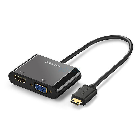 UGREEN 40744 HDMI to HDMI + VGA Converter – 4K@30Hz Audio (Black)