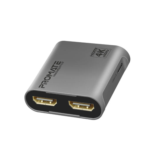Promate MediaHub-C2 USB-C to HDMI + VGA Adapter – 4K@30Hz (Silver)